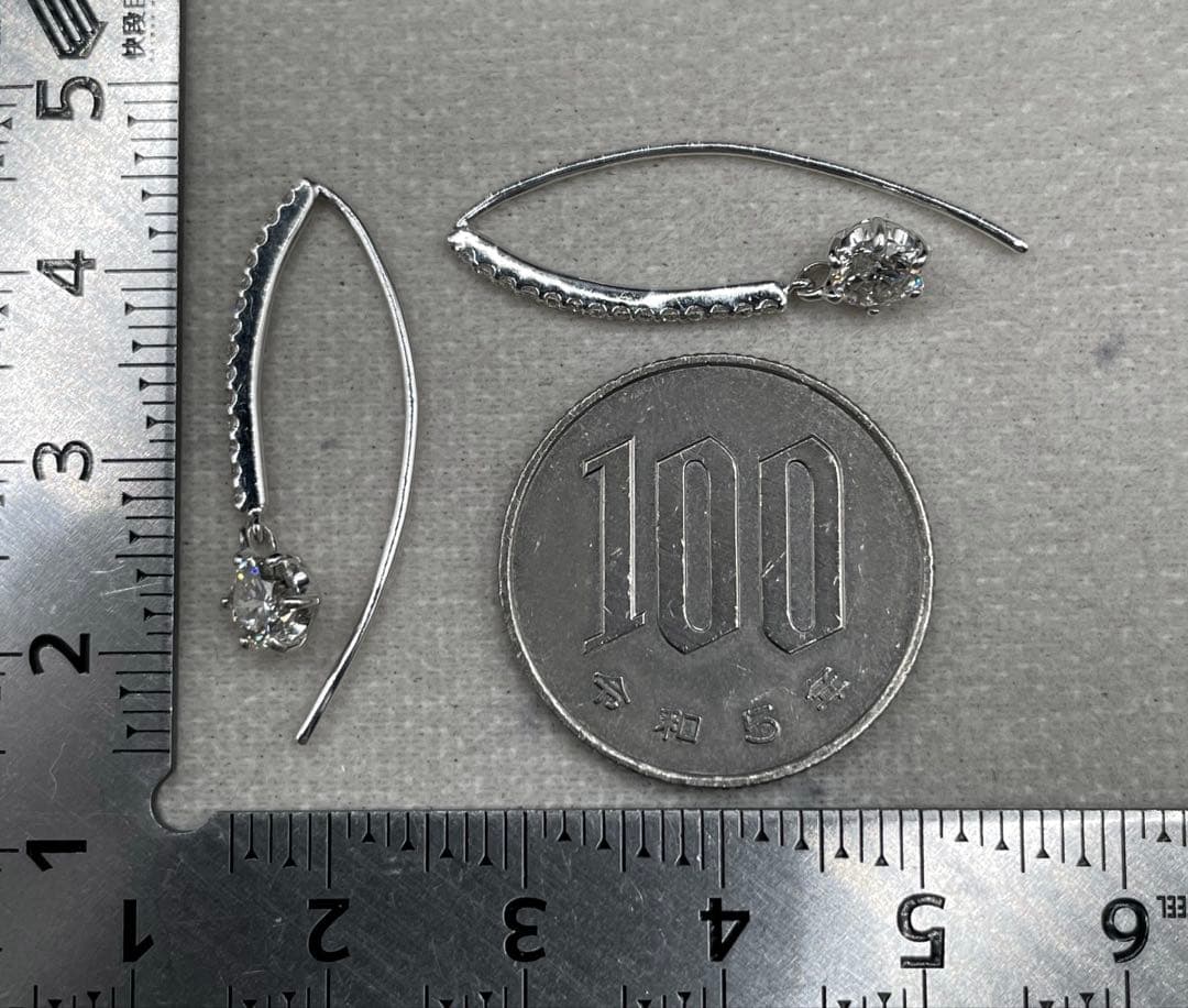 JA10★高級 ダイヤモンド約1ct K18WG ピアス