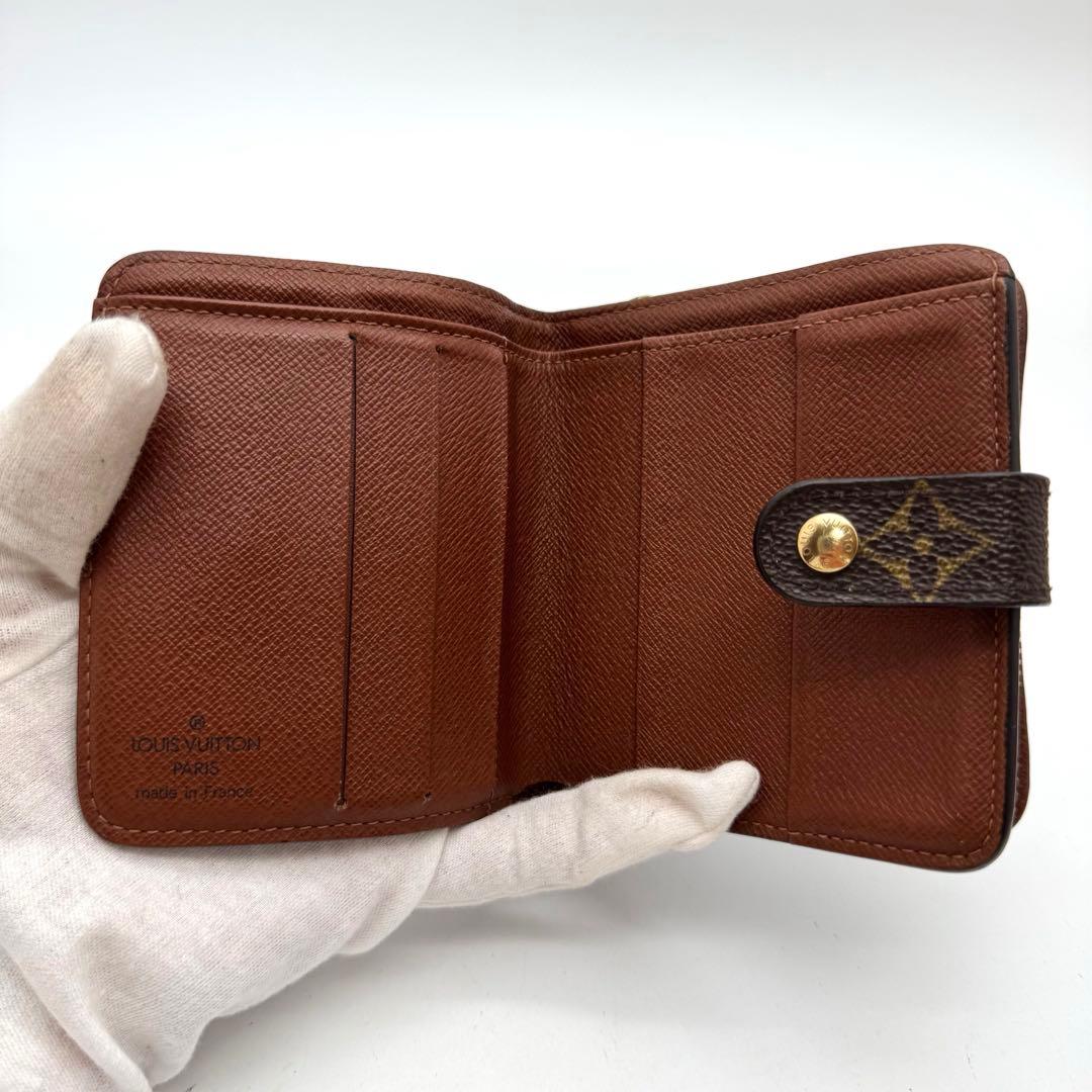 【極美品】ルイヴィトン　モノグラム　コンパクトジップ　二つ折り財布　財布　ミニ