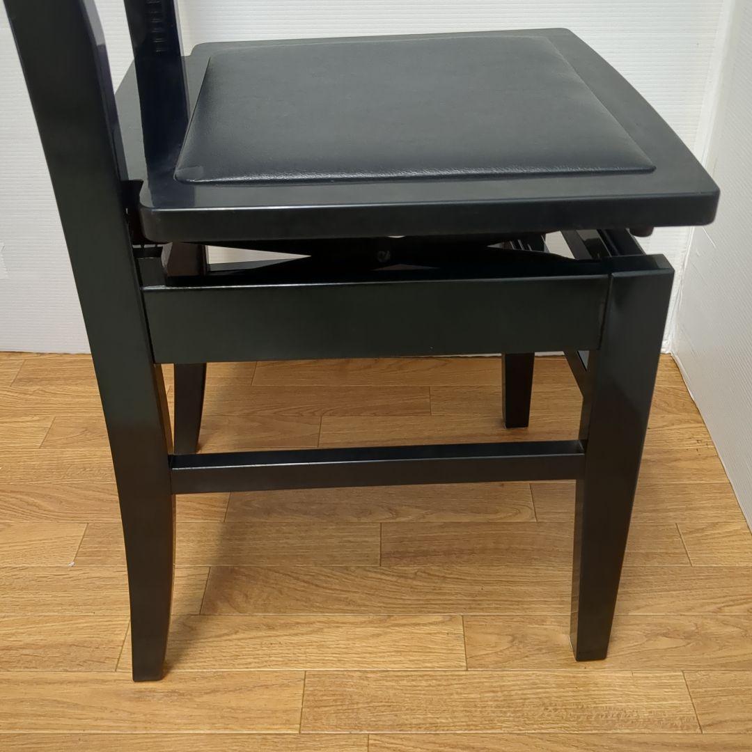 希少 名陽木工 PEACOCK ピーコック ピアノ椅子 背付 高さ調整可　木製