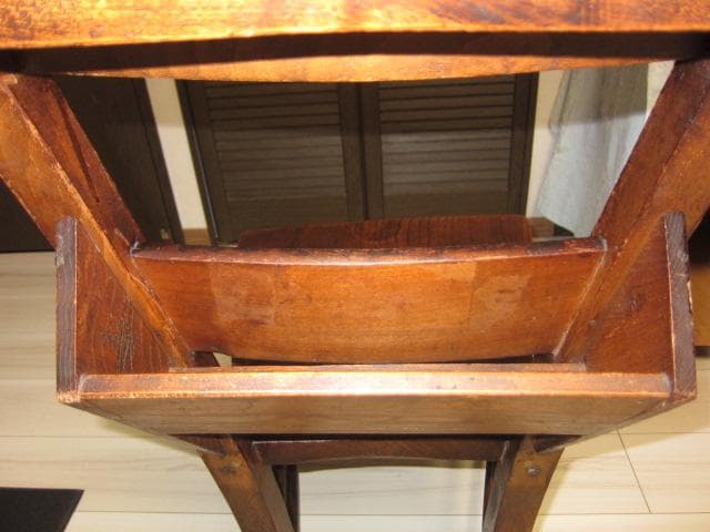 ☆レトロ ビンテージ☆チャーチチェア/教会椅子 木製 ポケット収納付　①