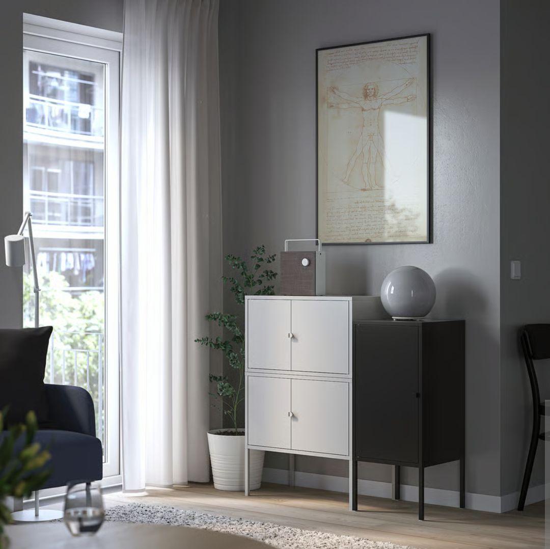 IKEA LIXHULT リックスフルト 2台 グレー 送料込 組立て済 未使用