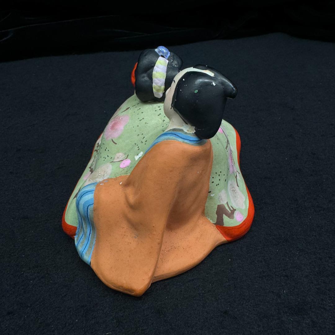 値下げ！骨董 春画人形 裏隠し 置物　彩色土人形 炬燵の男女 昭和レトロ