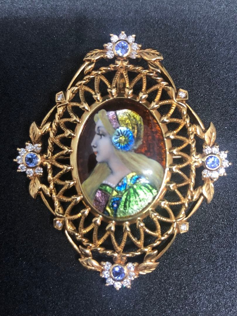 梶光夫 K18 pt900 ダイヤモンド ペンダント トップ ブローチ