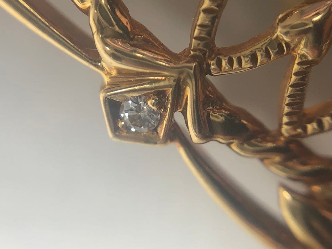 梶光夫 K18 pt900 ダイヤモンド ペンダント トップ ブローチ