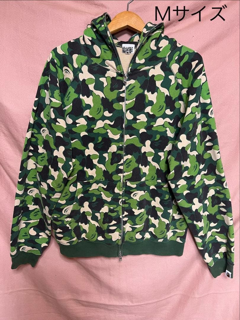 a bathing ape ABC camo green フルジップパーカー