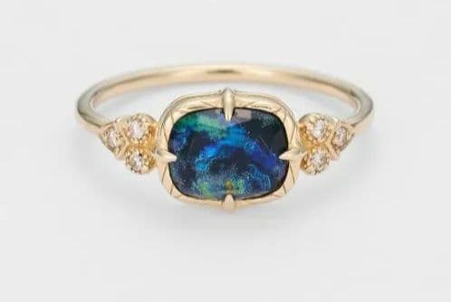 アガット K10ゴールド クォーツ マラカイトリング 17号 税込70400円