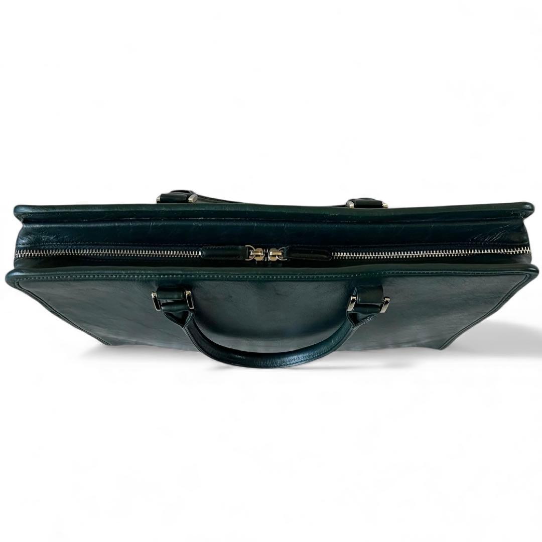 2way ビジネスレザーファクトリー ビジネスバッグ グリーン ショルダーバッグ