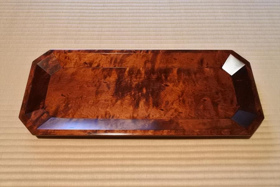 黒田乾吉作　木製塗盆　長形　黒田辰秋 長男