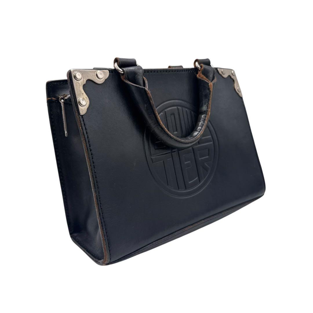 VINTAGE ゴルチエ ミニ ハンドバッグ レザー 黒