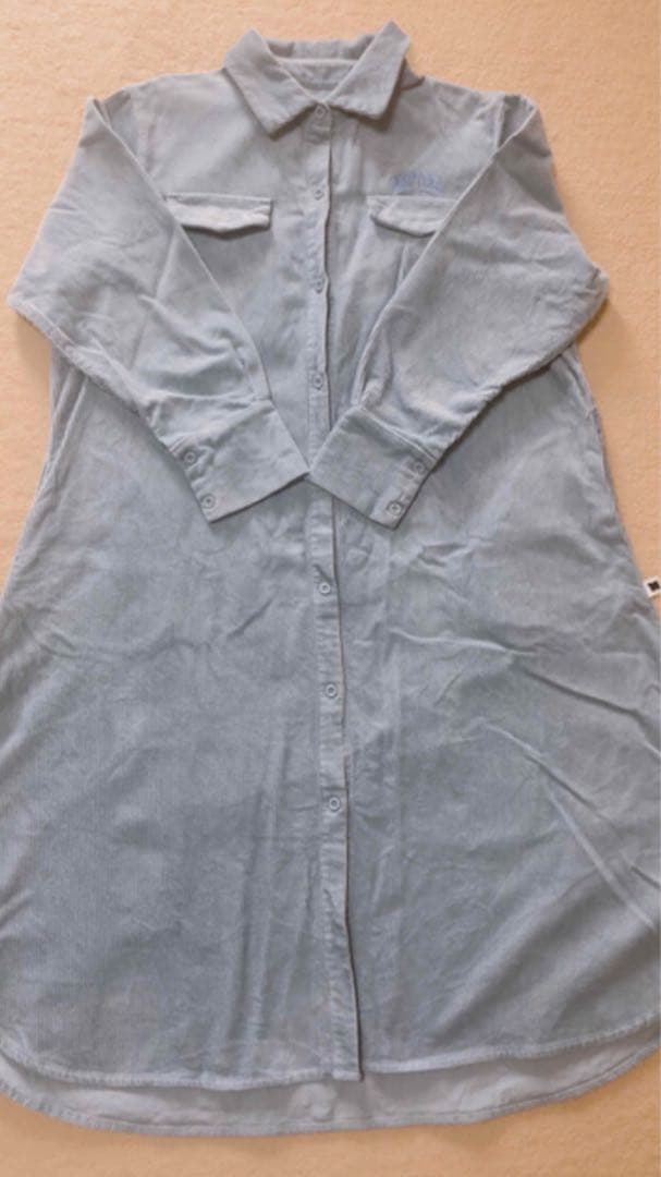 Nissy ブランド naptime コーデュロイシャツワンピースBLUE