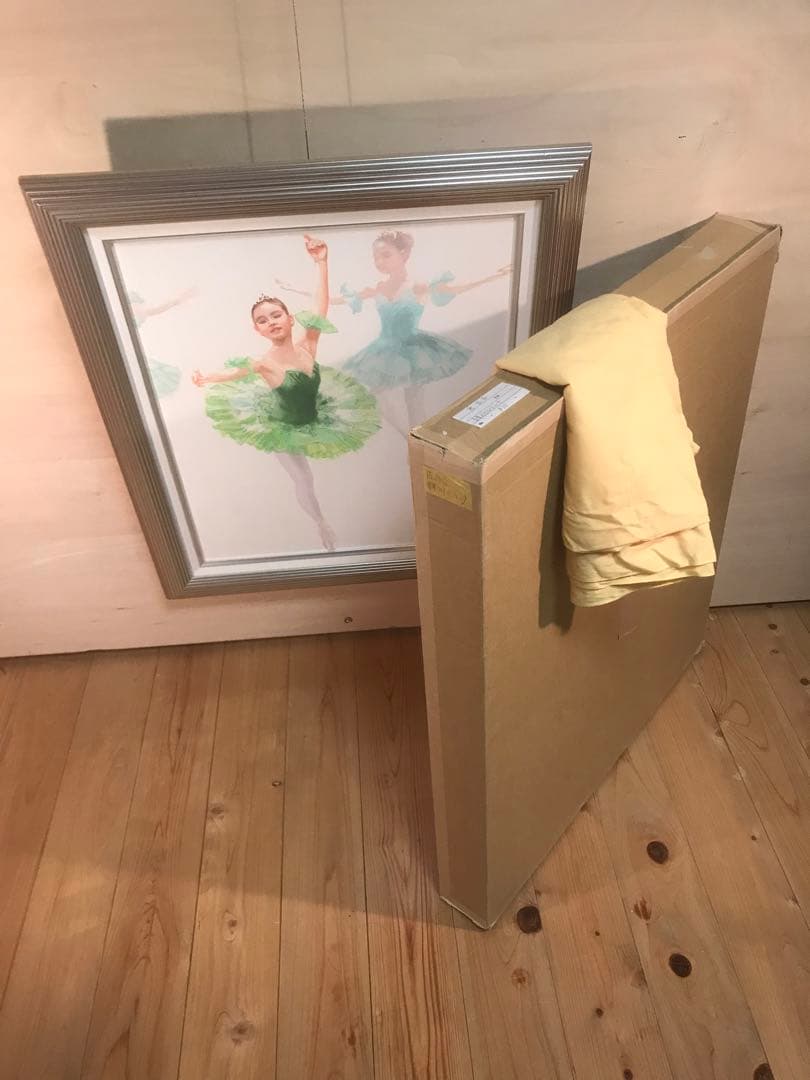 原尚子「未来のバレリーナ」油彩１０号　画面右下・キャンバス裏に直筆サイン有り