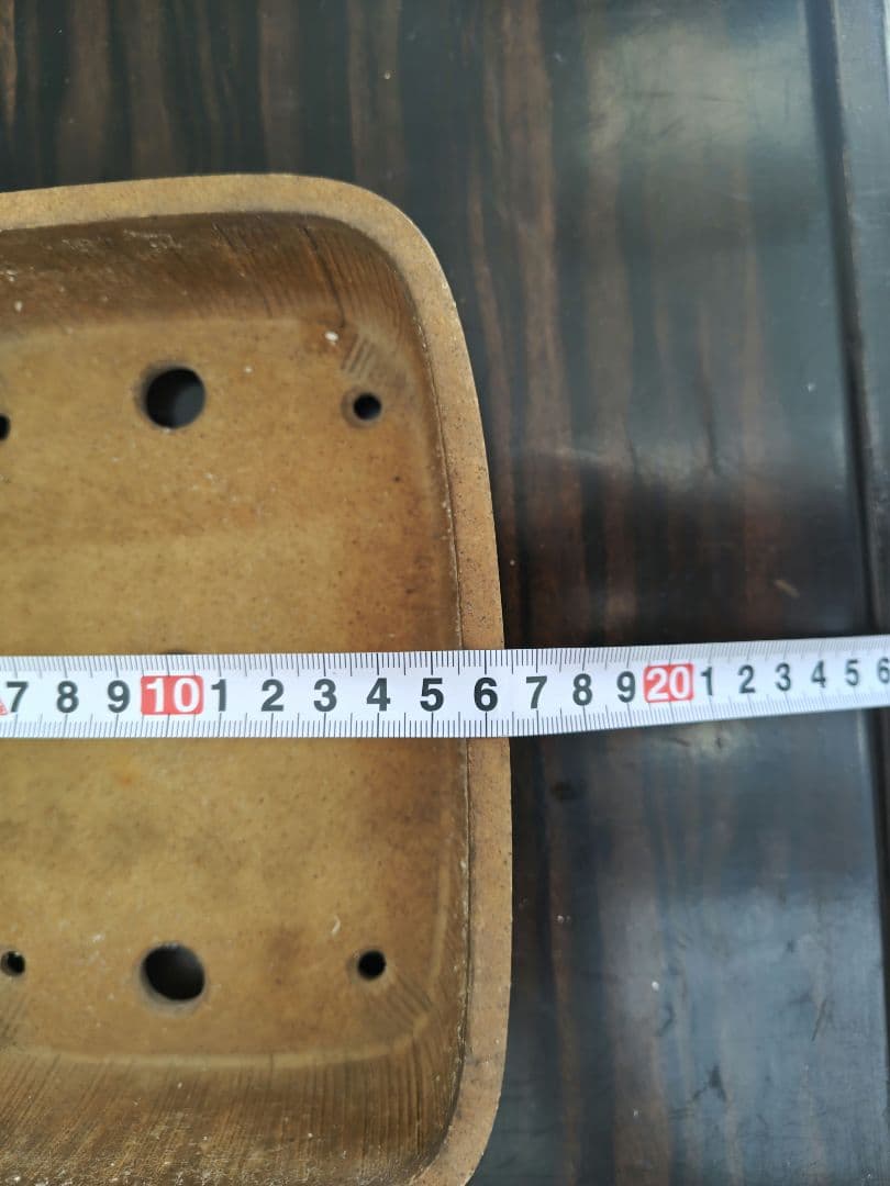 茶色 陶器 盆栽鉢 四角形　陶昇