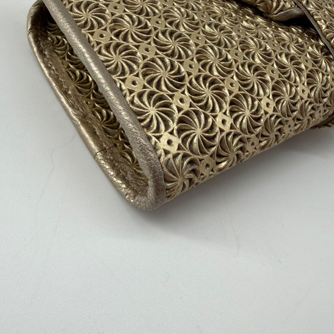 16456✨未使用✨ヒロコハヤシ 長財布 フラップ ジラソーレ ゴールド