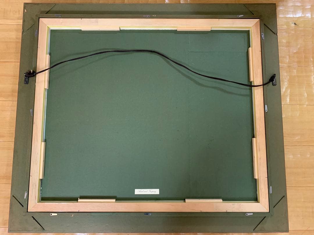 【送料無料】油彩画 美術 インテリア 風景画 海上の帆船 額縁 94×82センチ