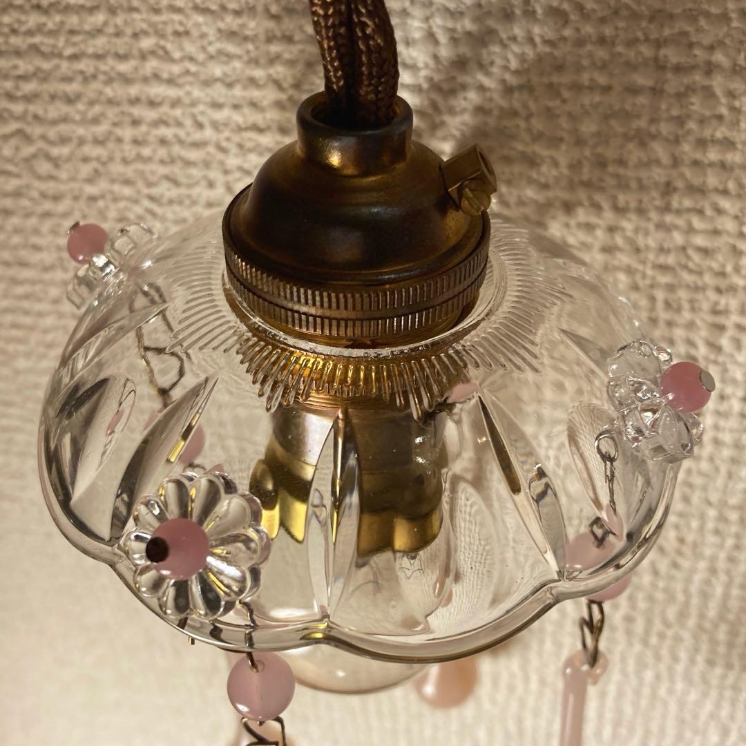 ミニシャンデリア　1920年　（オパールセント）フランス　アンティーク　シェード