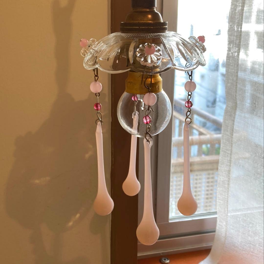 ミニシャンデリア　1920年　（オパールセント）フランス　アンティーク　シェード