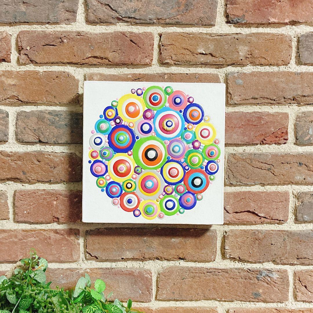 カラフル立体　　サークル　油絵