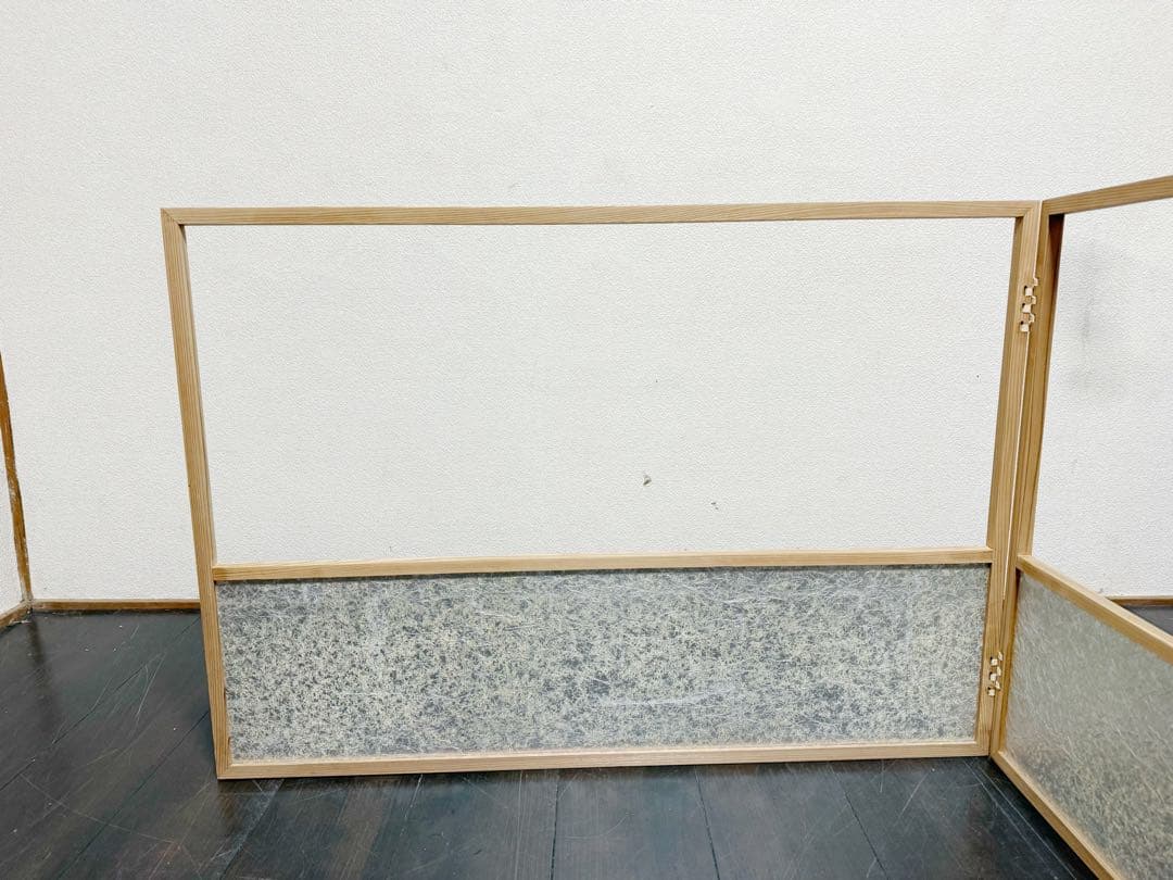 茶道具 杉縁 杉格子網代 風炉先屏風 裏銀砂子 両面使い 上透かし