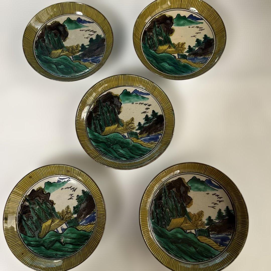 青九谷　小皿5枚