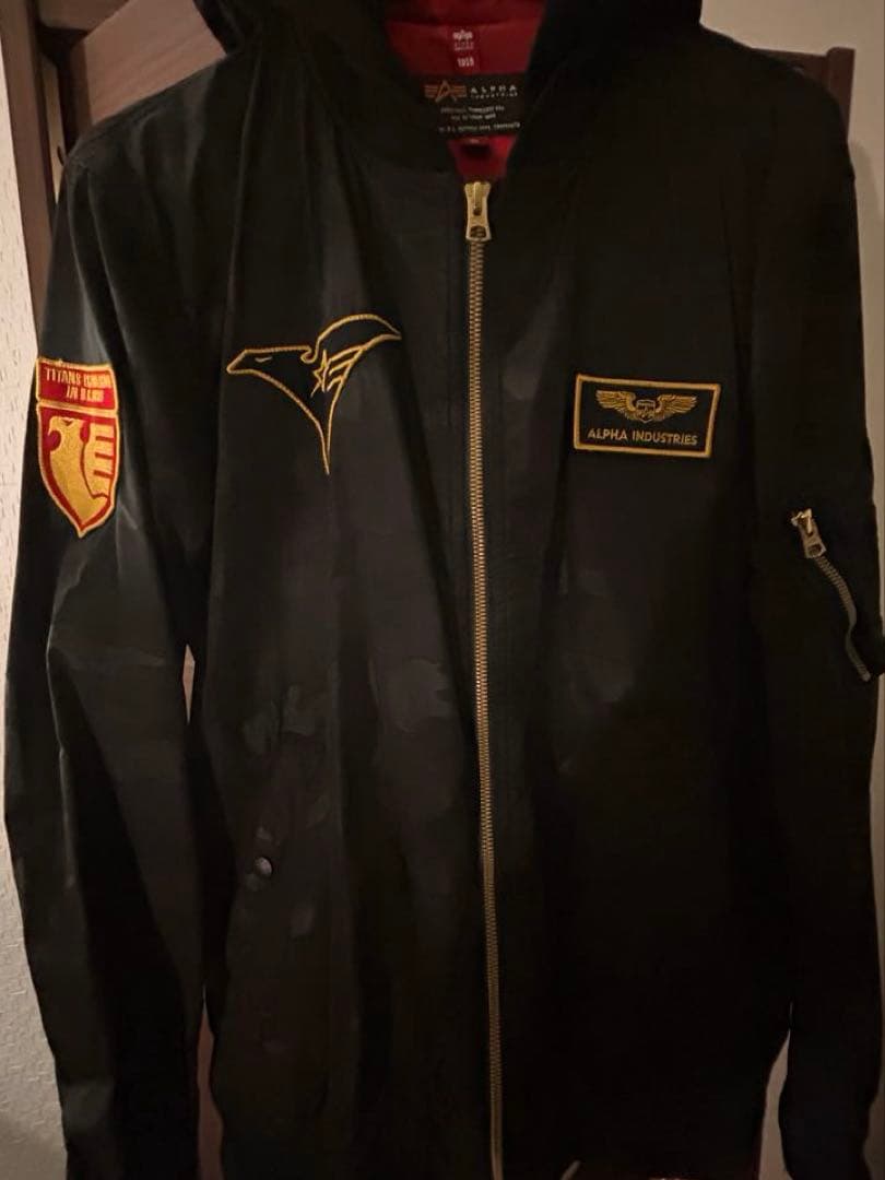 XL MA-1 ALPHA ガンダム限定INDUSTRIES 綿ヌキ フード