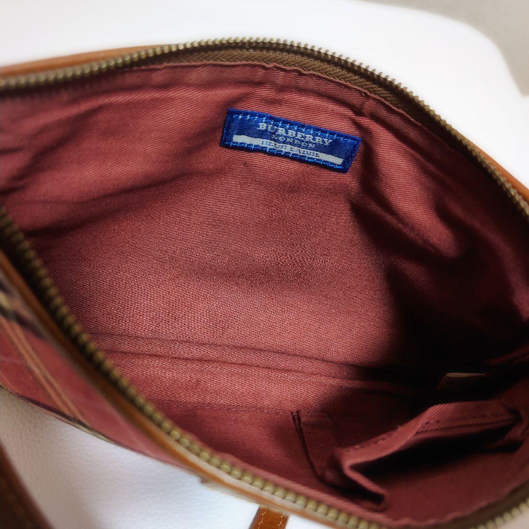 バーバリーブルーレーベル　レッド　2WAY　ショルダーバッグ　ノバチェック