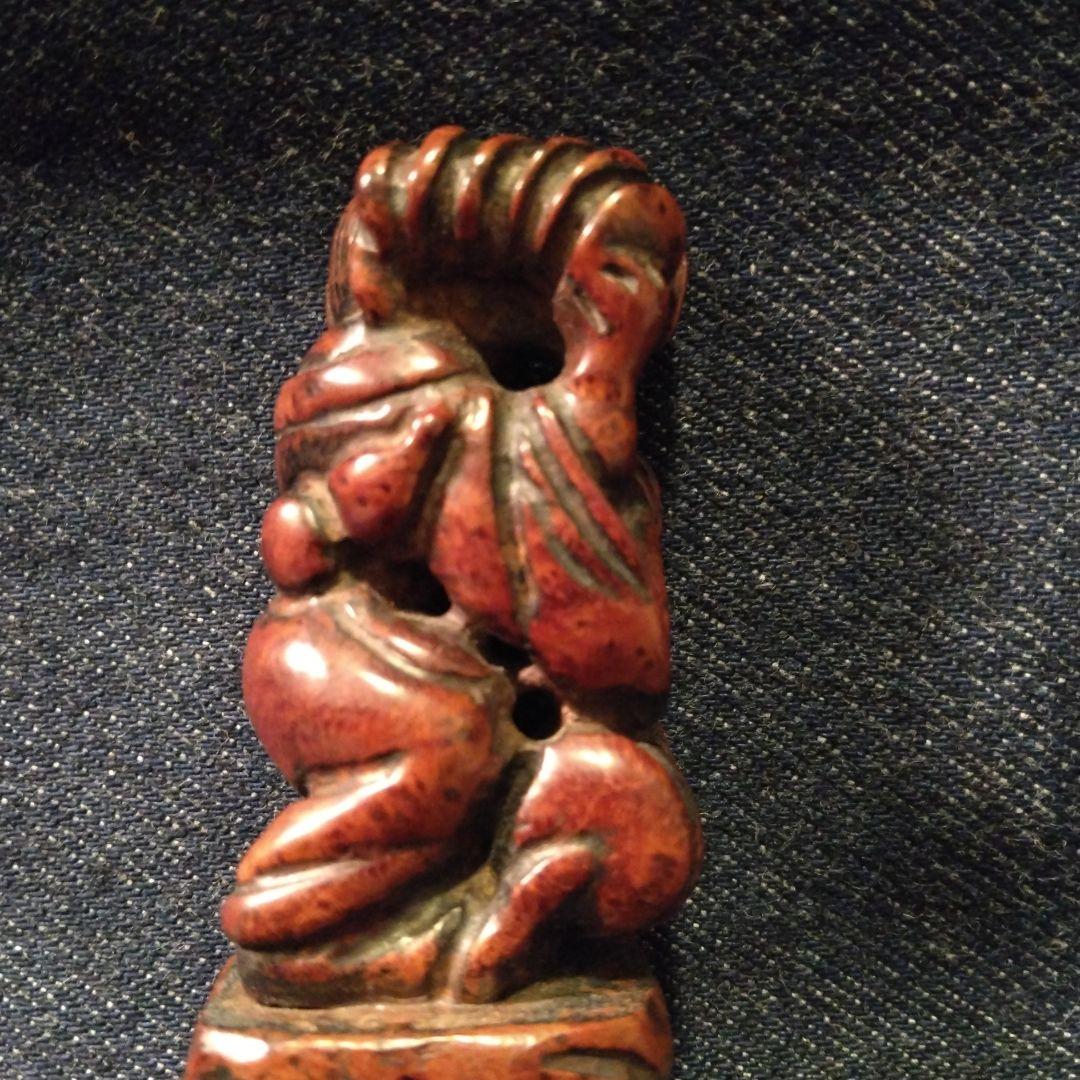 古い　根付　さげもの　骨董　木製　着物