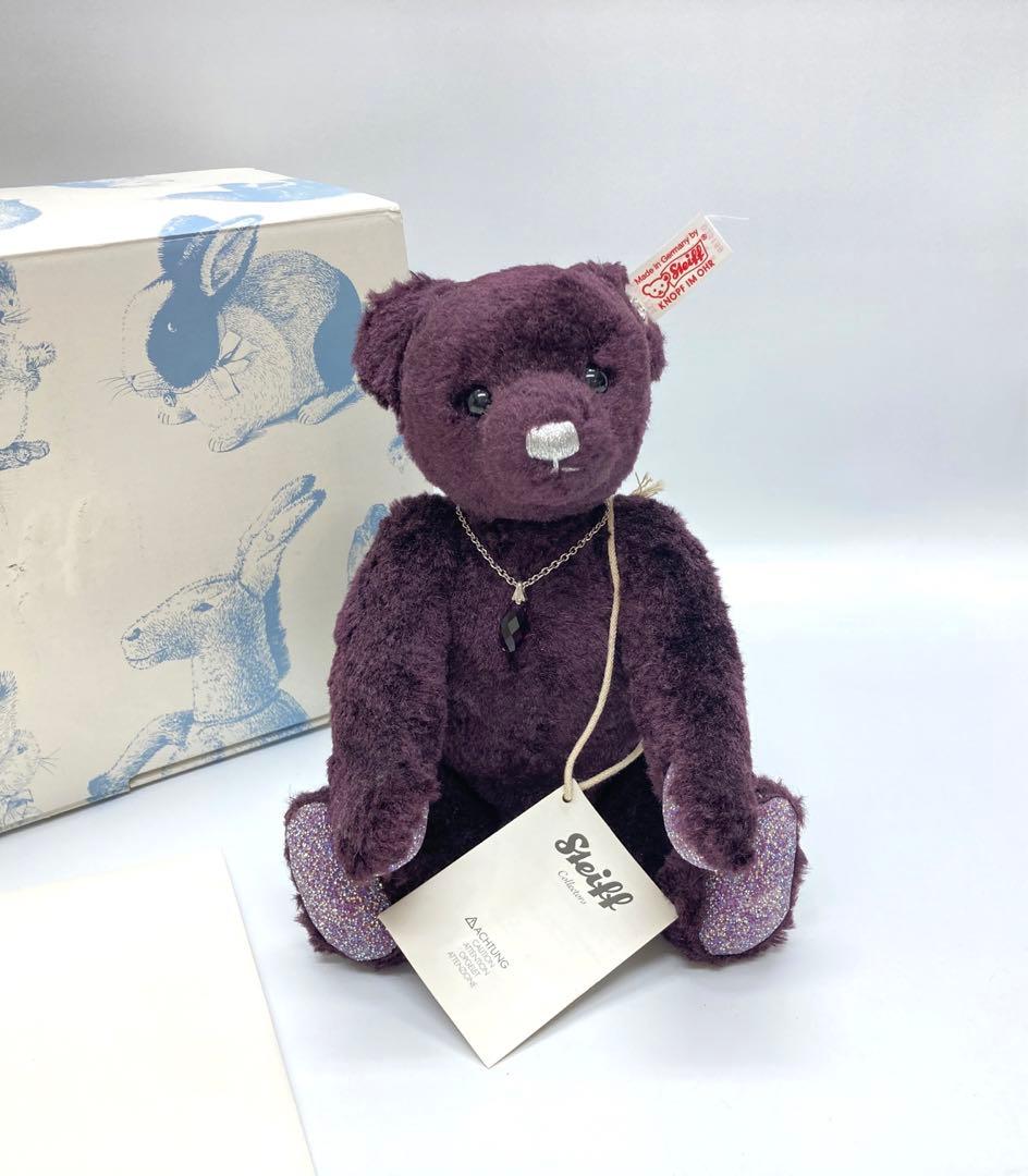 シュタイフ　steiff スワロフスキー アメジスト テディベア　限定