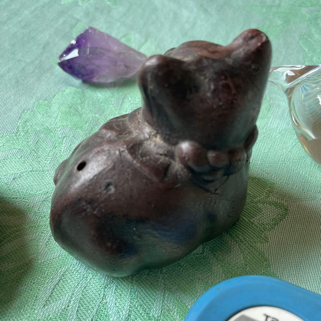 江戸時代　銅鋳造　猫水滴（ねこすいてき）