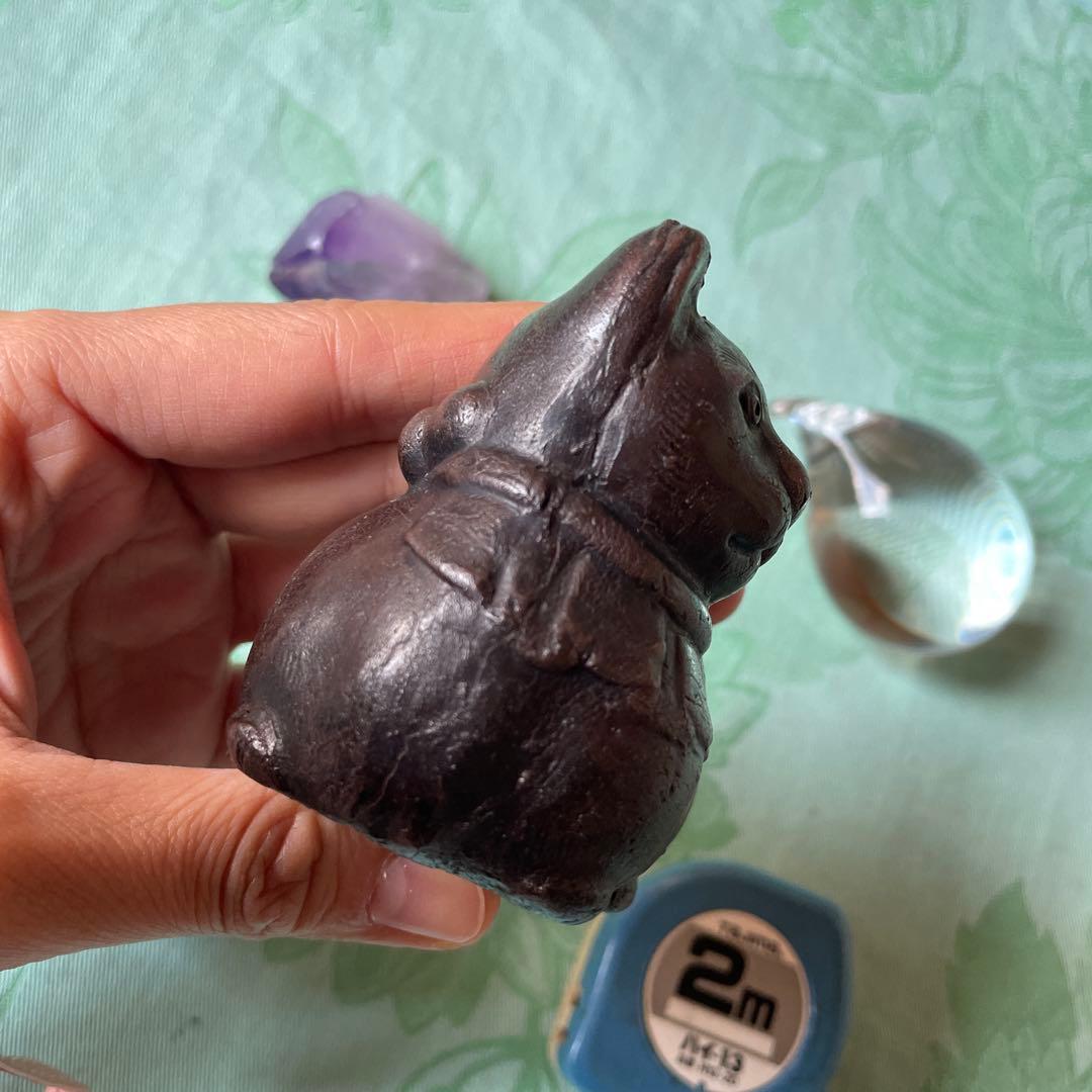 江戸時代　銅鋳造　猫水滴（ねこすいてき）