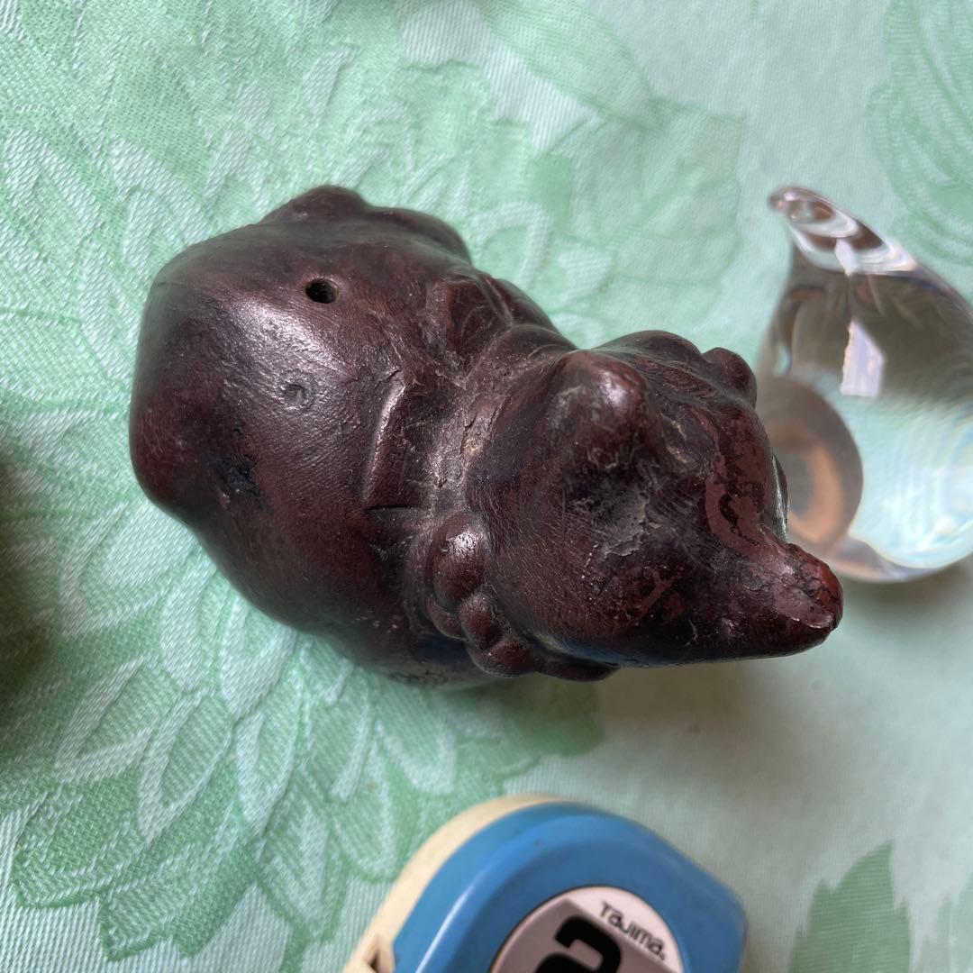 江戸時代　銅鋳造　猫水滴（ねこすいてき）