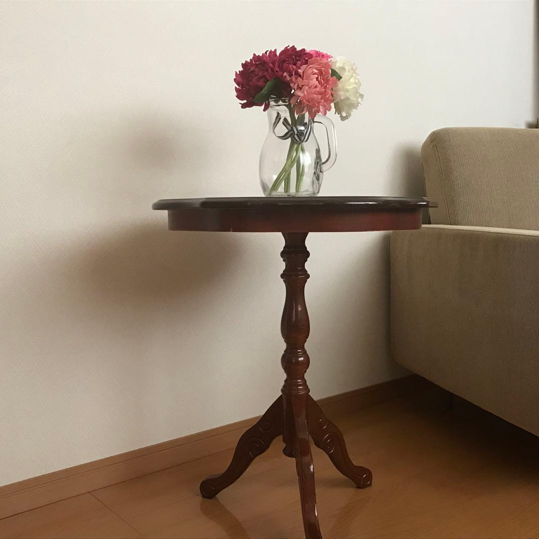 アンティーク　コーヒーテーブル　サイドテーブル　木製象嵌　イタリア製