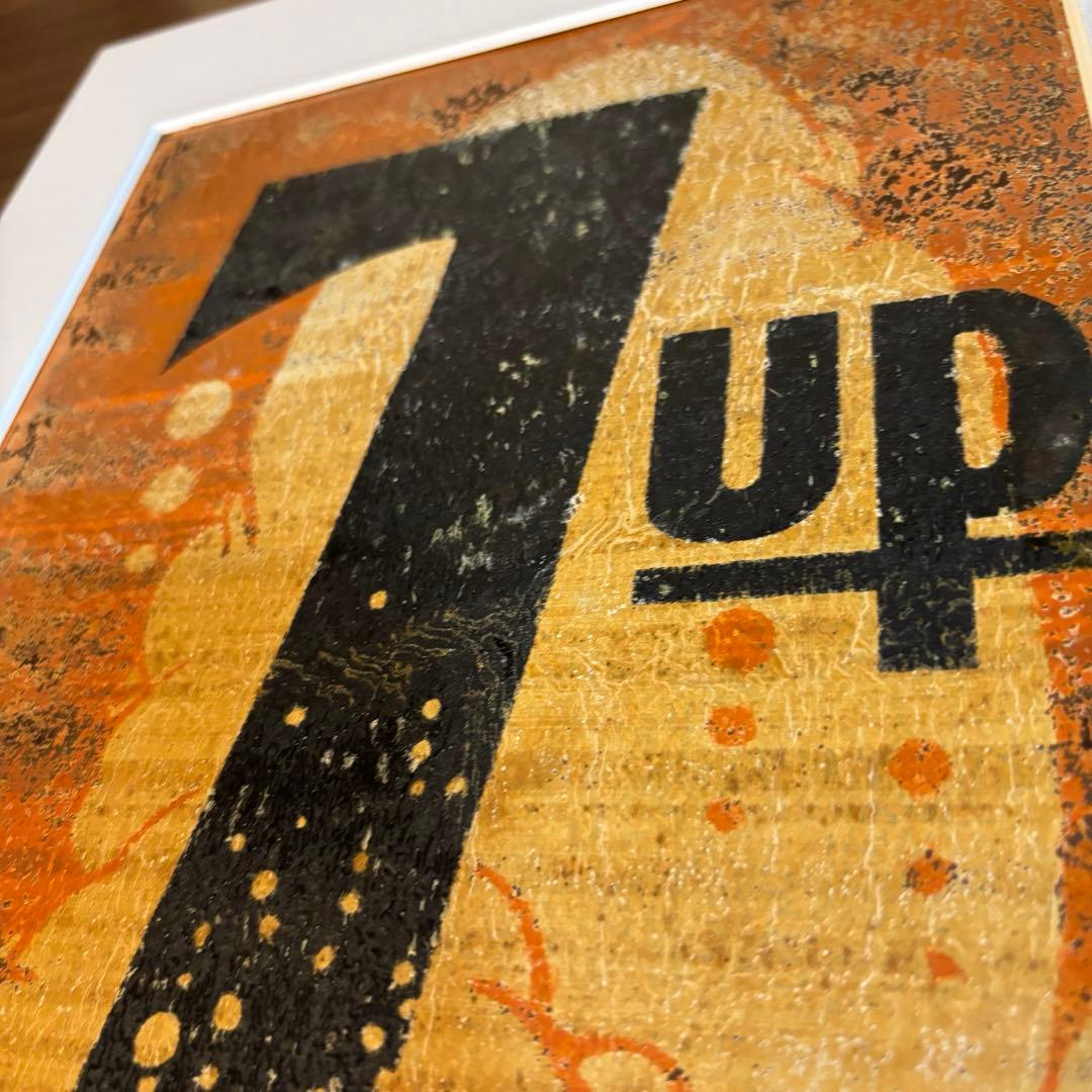 ✴︎レア入手困難✴︎【セブンアップ7up 】ヴィンテージブリキ看板　額縁付