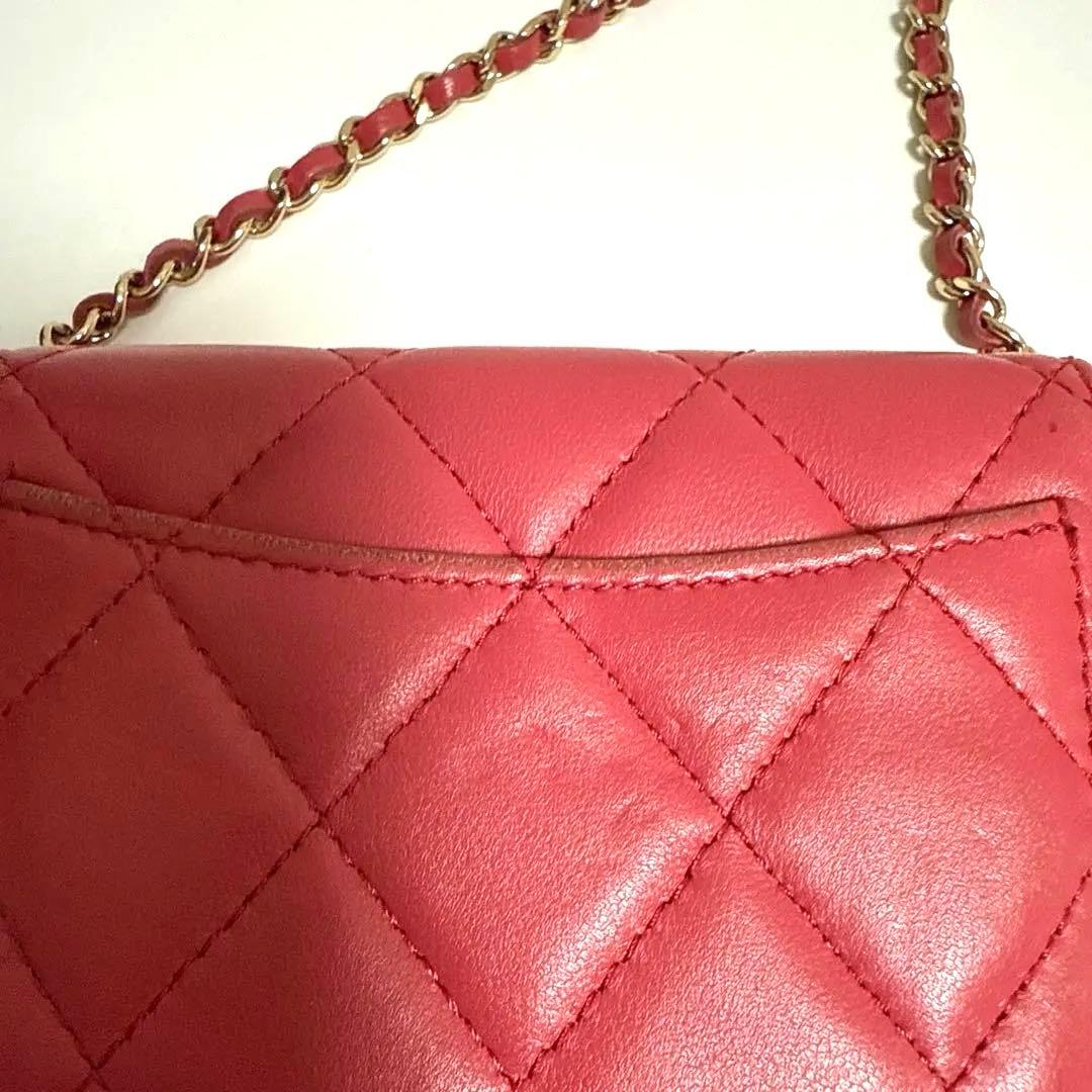 正規品 CHANEL ラムスキン チェーンクラッチ ミニポシェット