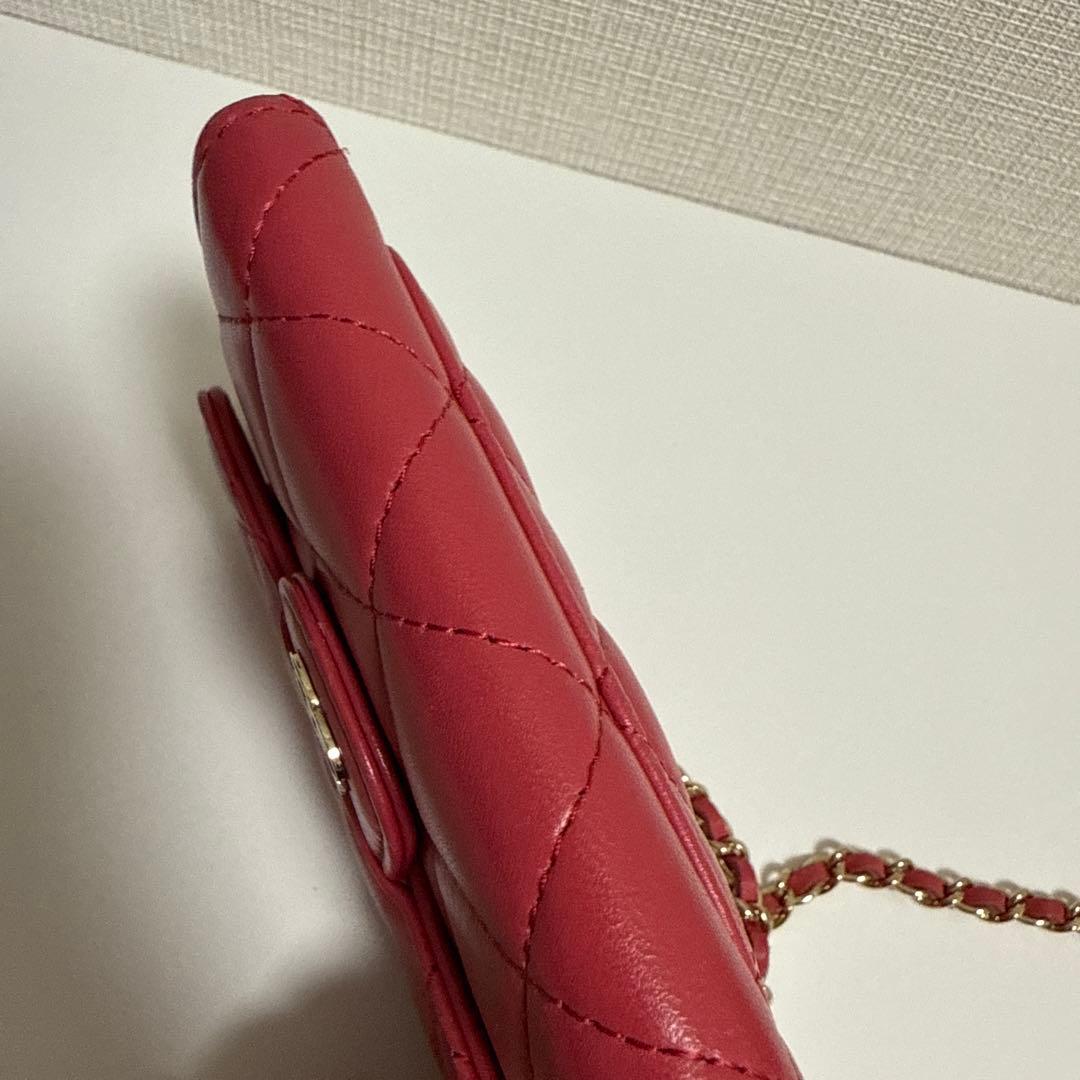 正規品 CHANEL ラムスキン チェーンクラッチ ミニポシェット