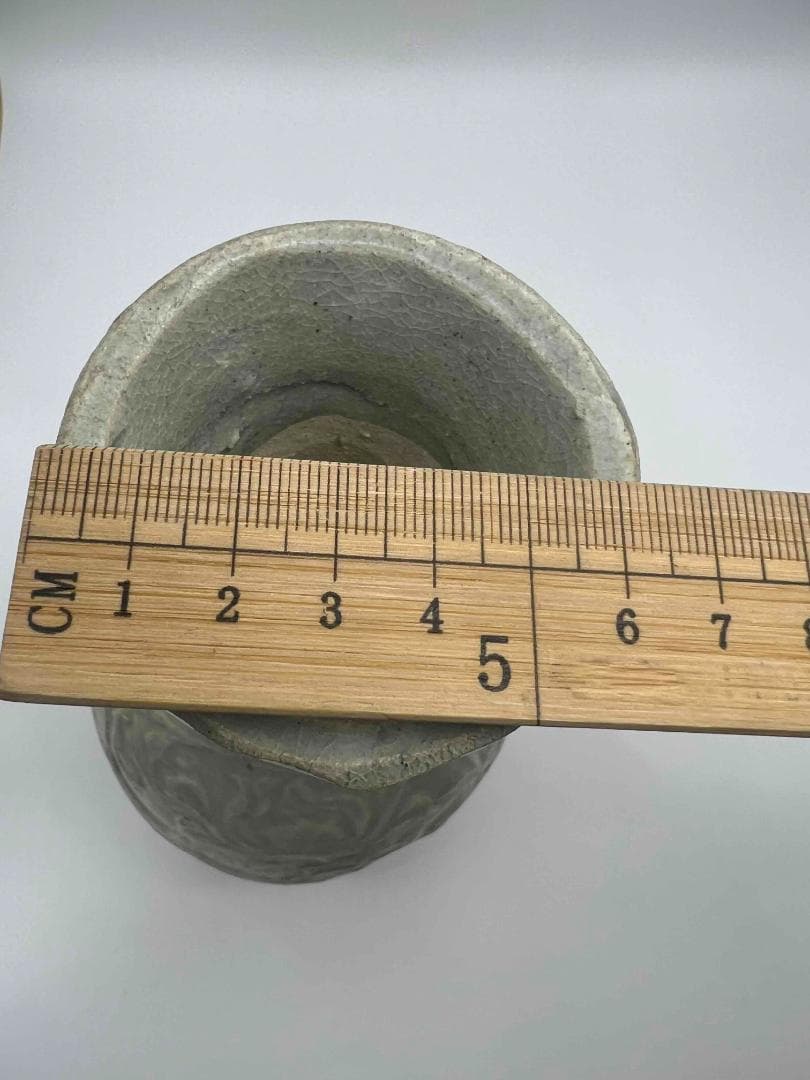 北宋時代　青白磁刻花牡丹文双耳瓶　景徳鎮　影青　唐物　古賞物(E-76)