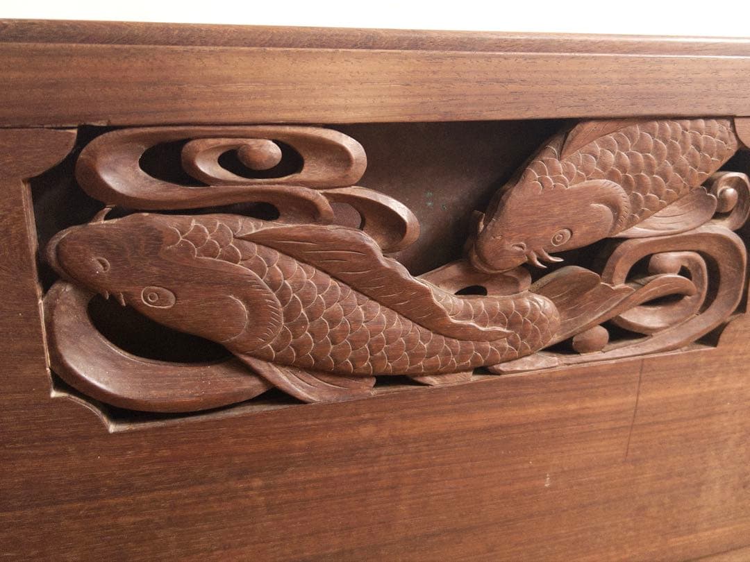 茶釜　置炉　火鉢　木彫　無垢　セット　骨董　時代もの　古道具　アンティーク