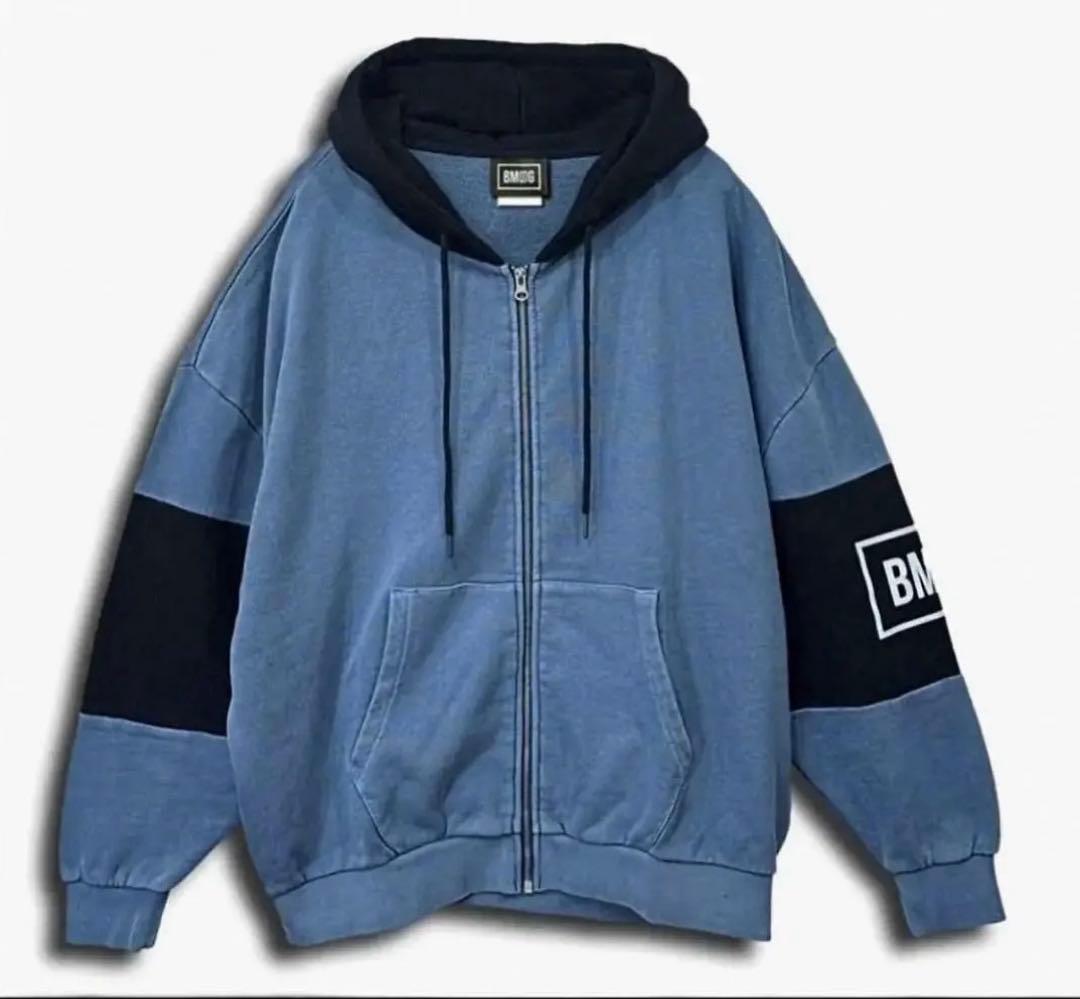 BMSGツートンジップアップパーカー OVERサイズ