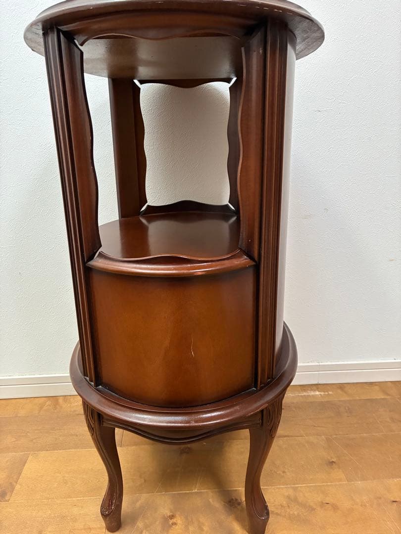 アンティーク　ラウンドキャビネット　猫脚　サイドテーブル