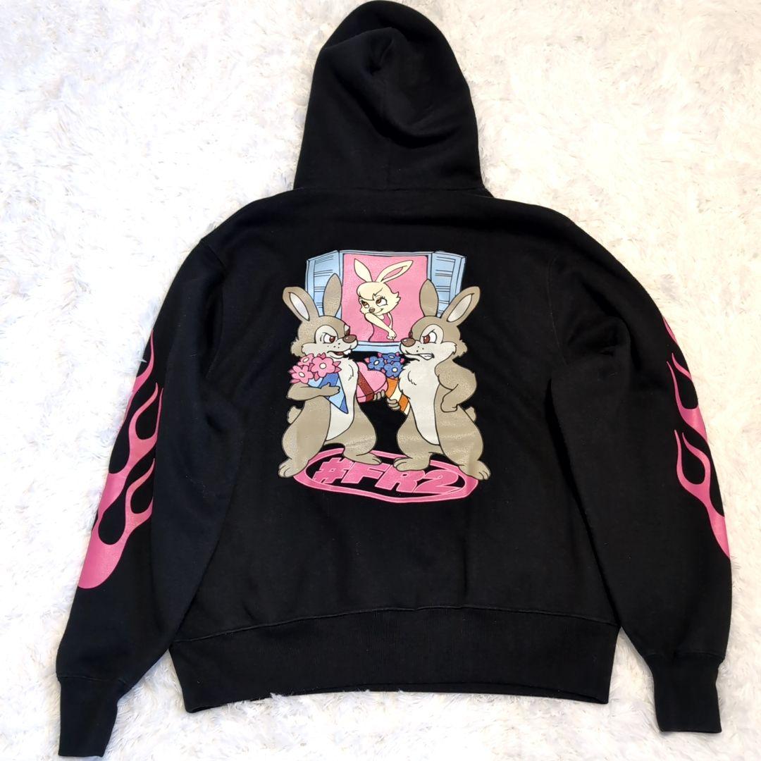 極美品✨️ FR2 パーカー ファイヤーパターン 色情兎 bunny 妖艶 希少