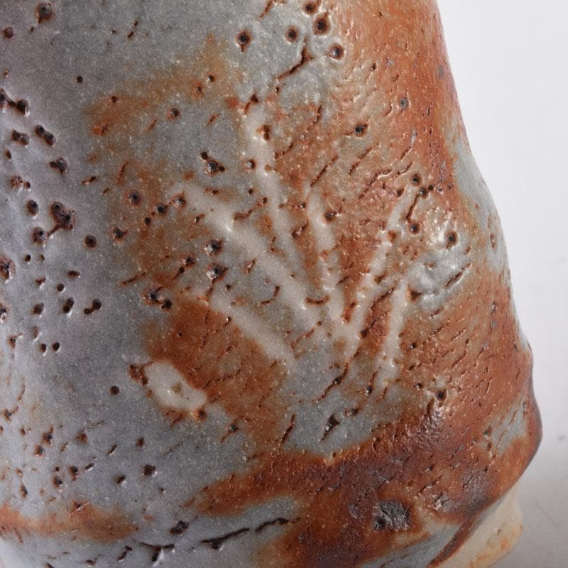 茶道具　鼠志野　林英仁作　茶入　仕覆2点付　共箱　V　7452