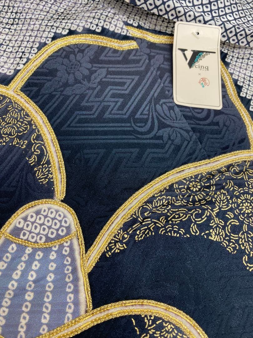 コラボ振袖 葵衣×V サンク 仮絵羽 正絹 金駒 金彩 未仕立て品 八掛付