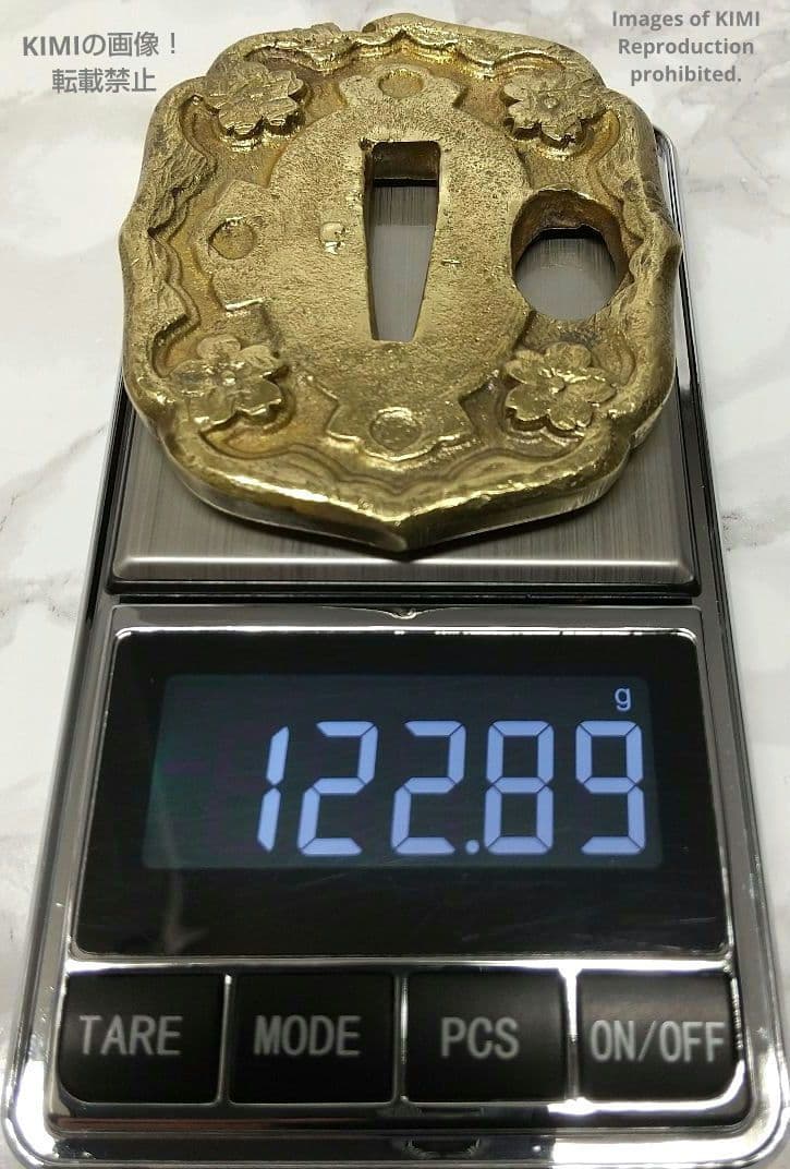 九八式軍刀の鍔 真鍮製 桜 九八式軍刀 B Gunto Tsuba 軍装美術