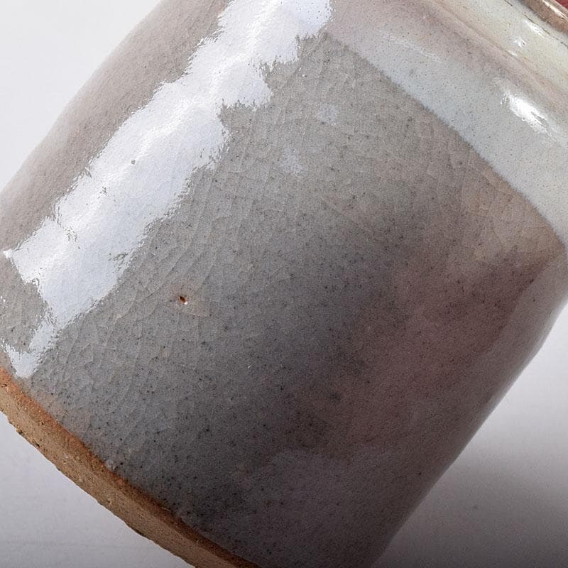 茶道具　萩焼　天寵山　七代　兼田三左エ門造　肩衝茶入　仕覆付　共箱　V　8140