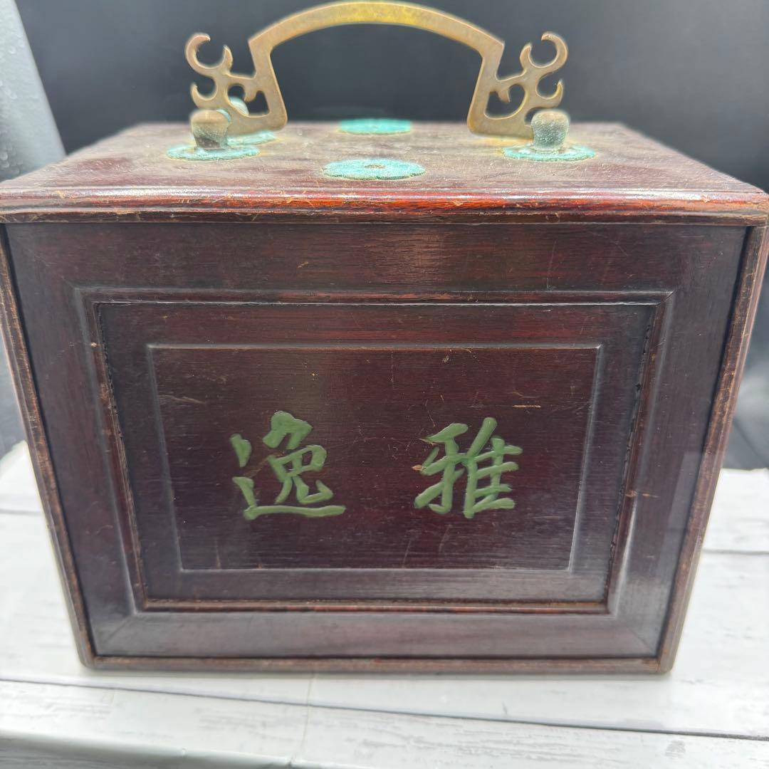 麻雀牌 レトロアンティーク 木製麻雀ボックス 当時もの