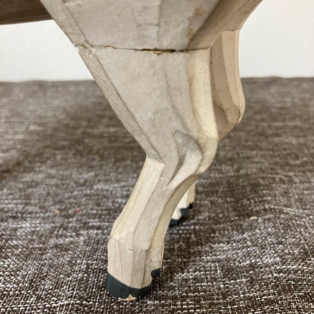 奈良一刀彫　鹿　木彫り人形　奈良蔵出　骨董　アンティーク　春日曼荼羅　おん祭り