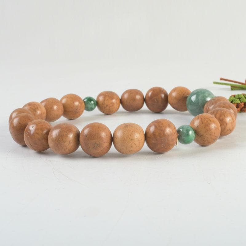 仏教美術　本翡翠　龍眼菩提珠　数珠　念珠　共箱　N　9441