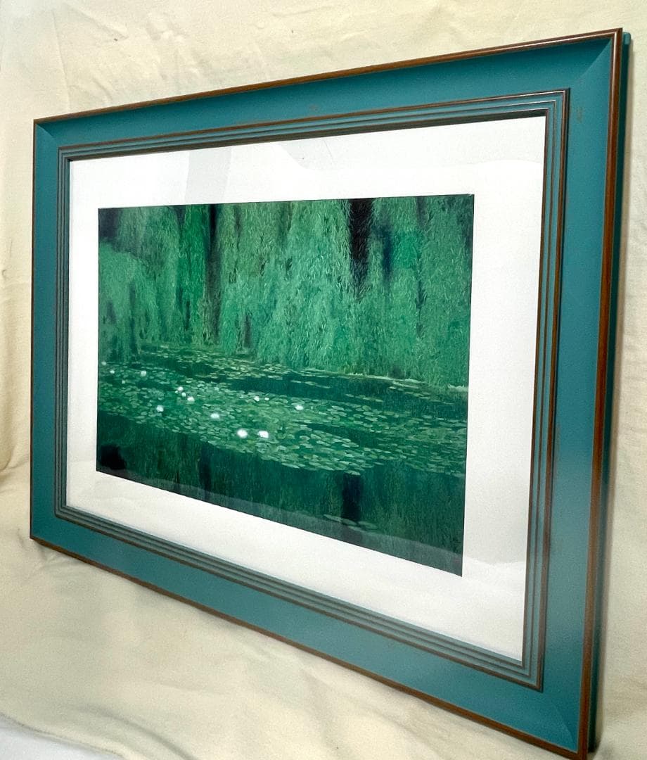 【新品】東山魁夷「沼の静寂」 ポスター　複製画　日本画　風景画　高級額付
