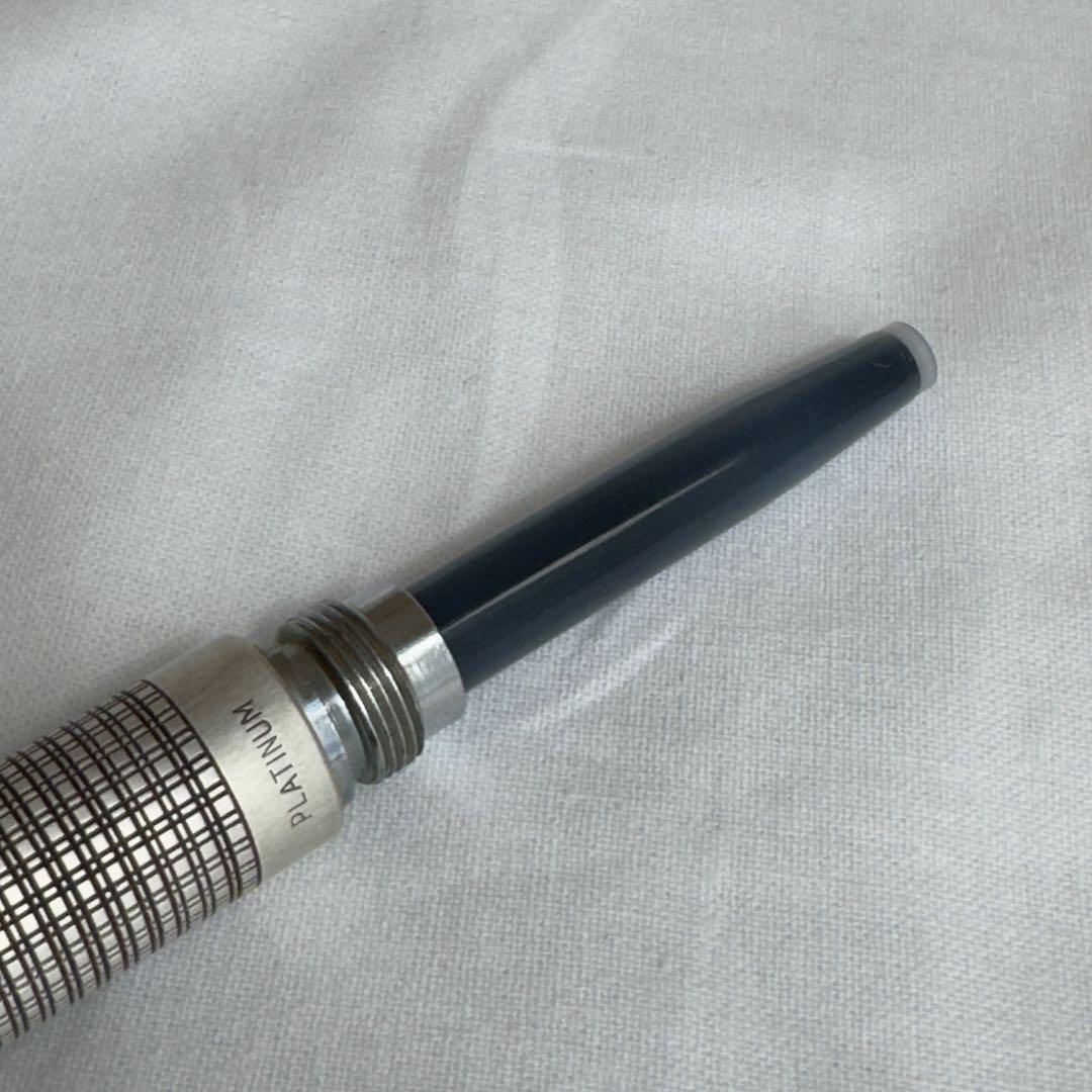 レザーケース・インク付き プラチナ Ptペン先 万年筆 シルバー silver