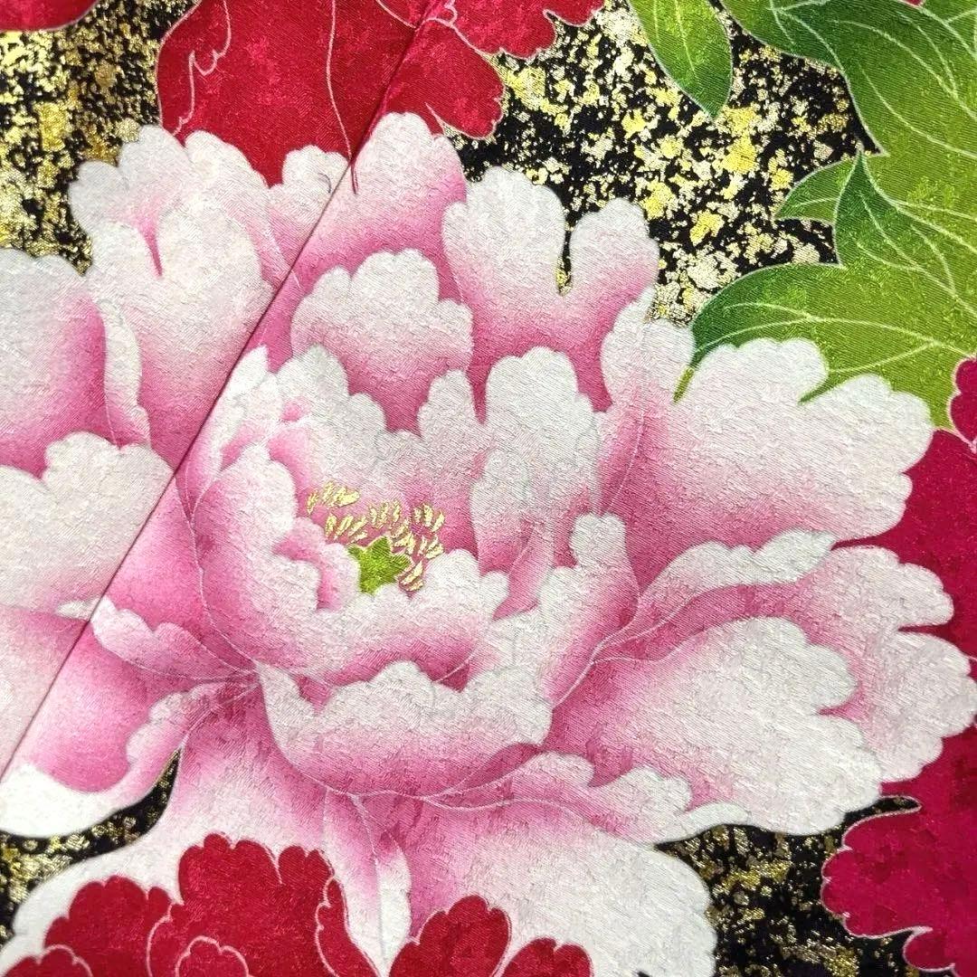 金彩　牡丹　牡丹模様　振袖　着物　013a p