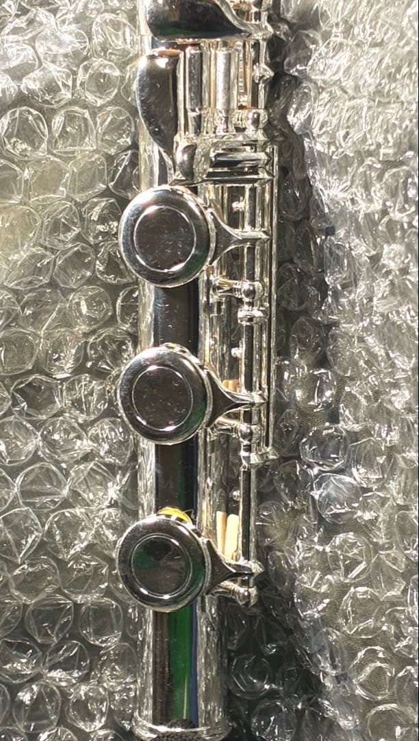 H足部管 銀メッキ洋銀製 C管フルートの高音安定、音色リッチ化に❕良品選定品